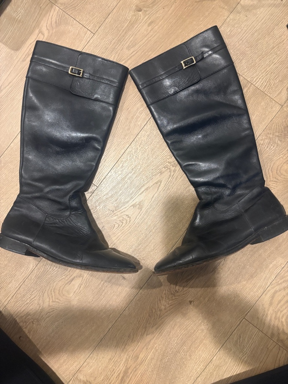Banana Republic Black Leather Knee-High Riding Boots